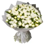 Букет из 101 белого пиона