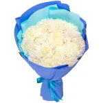 Букет из 15 белых одноголовых хризантем